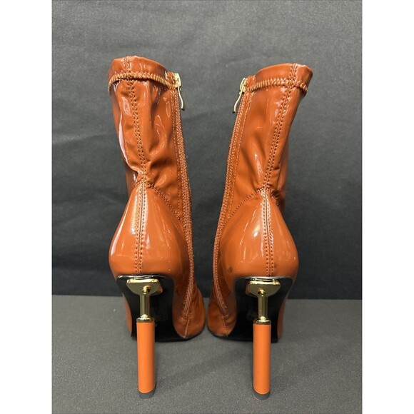 Azalea Wang "She's On Fire" Stiletto Booties In Caramel Womens 8.5 EUC  4" Heel - Picture 4 of 12